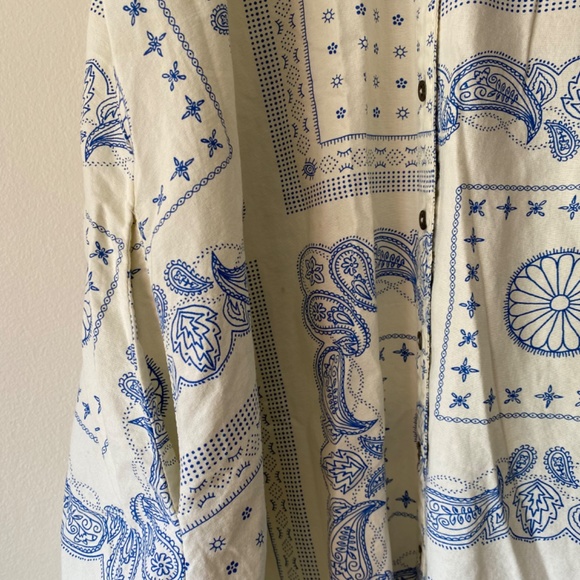 Current/Elliott Bandana T-Shirt Dress Mid/Mini Length Paisley Pattern - Picture 4 of 6